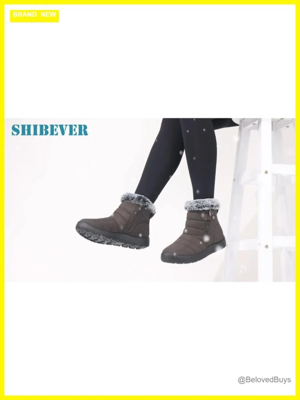 Winter Snow Boots Fur Lined Waterproof Non Slip Ankle Warm